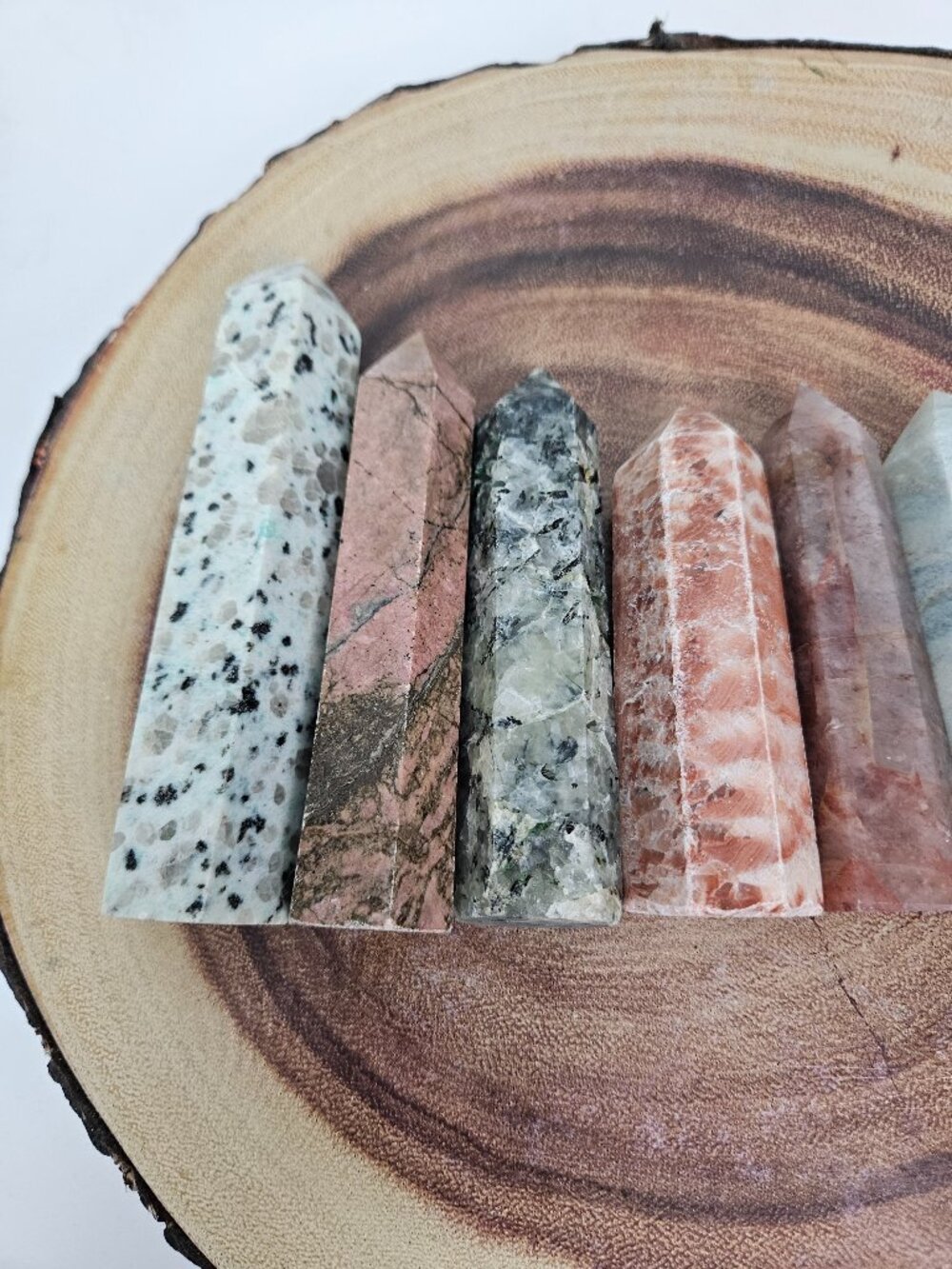 Bundle of 9 Assorted Crystal Stone Obelisk Point Tower Set - Picture 3 of 6
